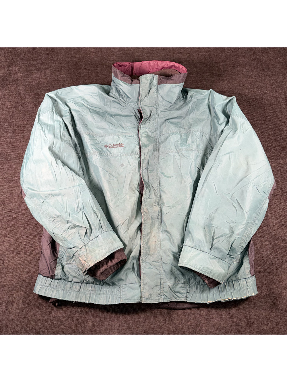 Columbia Sportswear Company Light Blue and Purple Winter Jacket, Large